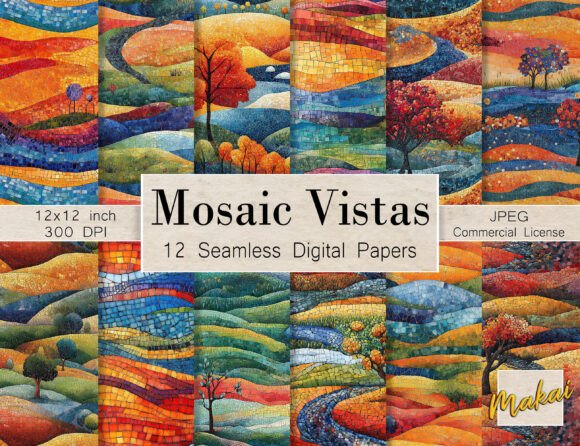 12 Seamless Stained Glass Landscapes: A World of Artistic Inspiration