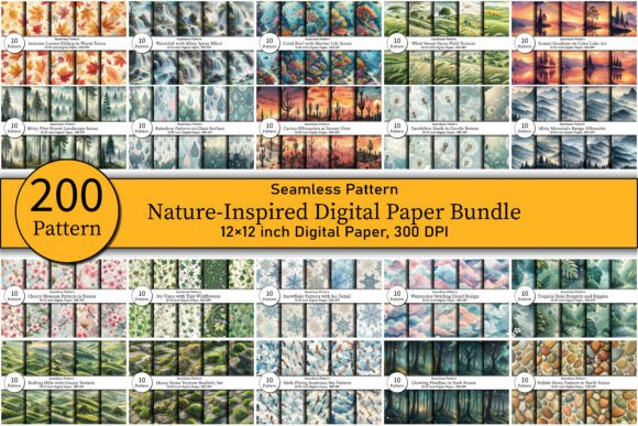 200 Nature Inspired Digital Paper Bundle