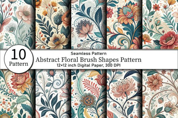 Abstract Floral Brush Shapes Pattern: A Modern Twist for Creative Expression