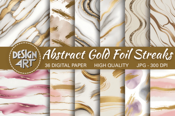 Abstract Gold Foil Streaks Pattern: A Touch of Luxury for Designers