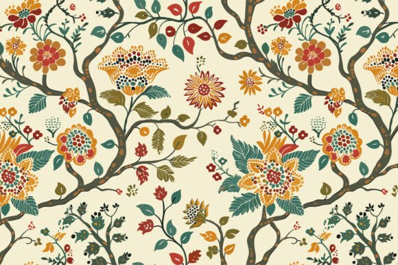 Block-printed Pattern Kalamkari Muhgal01