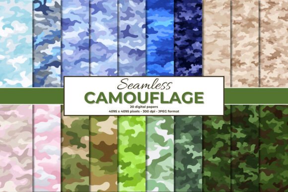 Camouflage Seamless Digital Paper Bundle