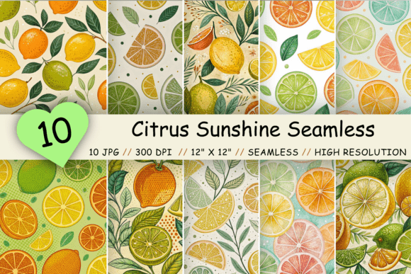 Citrus Sunshine Seamless Pattern – Lemon