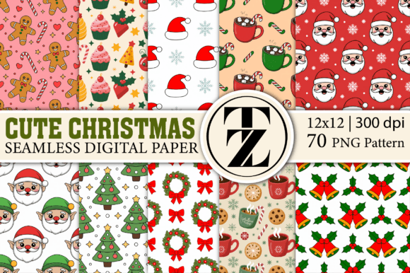Cute Christmas Seamless Pattern Bundle