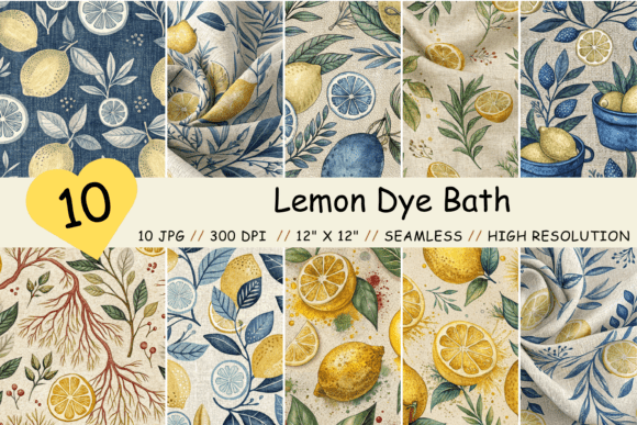 Lemon Dye Bath Digital Paper