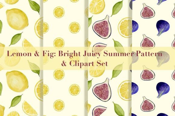 Lemon Fig Bright Juicy Summer Pattern