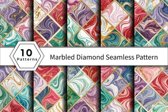 Marbled Diamond Seamless Pattern