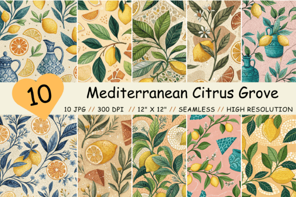 Mediterranean Citrus Grove Seamless: A Versatile Digital Design for Creative Projects