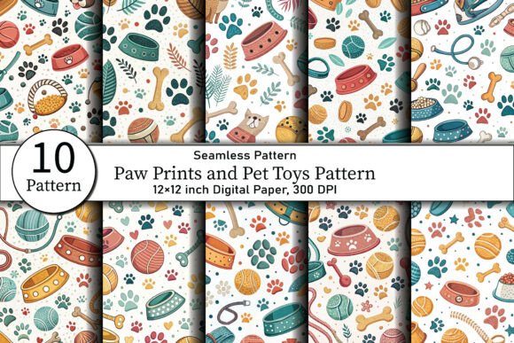 Paw Prints and Pet Toys Pattern: A Whimsical Addition to Your Creative Workflow