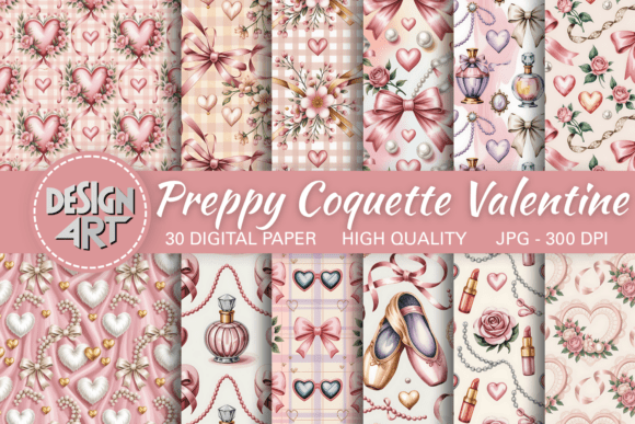 Preppy Coquette Valentine Pattern: A Stylish Choice for Feminine Design Projects