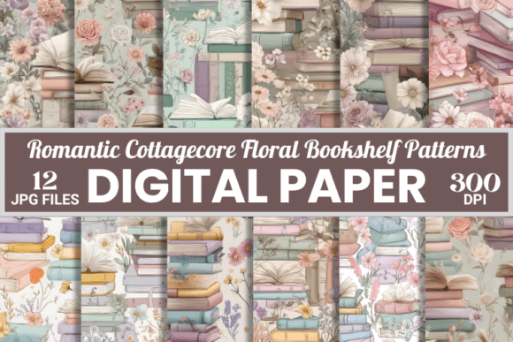 Romantic Cottagecore Floral Book Pattern