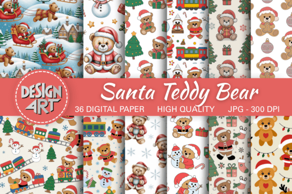 Santa Teddy Bear Seamless Pattern: A Strategic Design for Holiday Projects