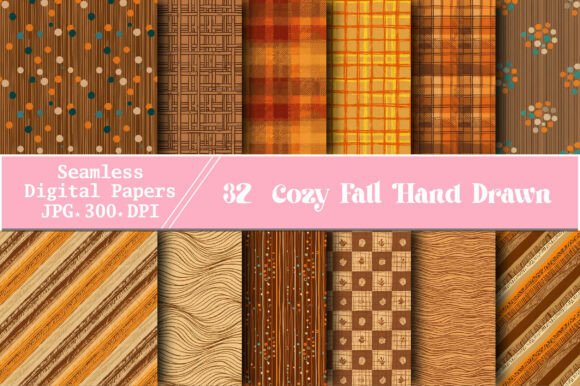 Seamless Cozy Fall Hand Drawn Pattern: A Versatile Design for Autumn Creativity
