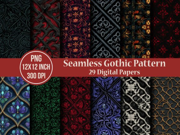 Seamless Gothic Pattern: A Bold and Mysterious Design Solution