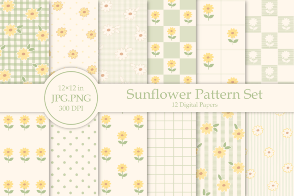 Sunflower Pattern Set: Versatile Design for Every Need
