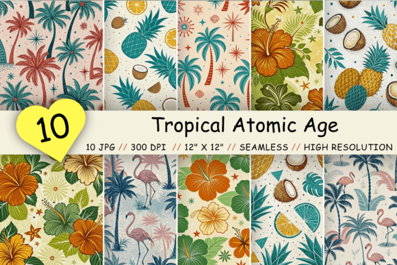 Tropical Atomic Age Seamless Pattern