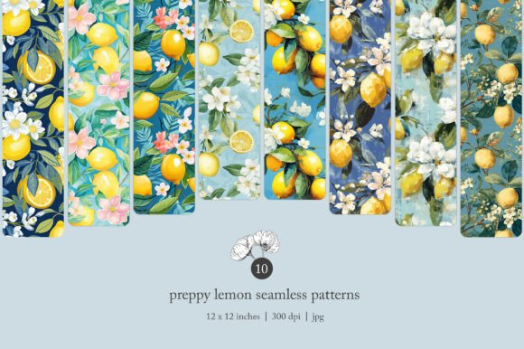 Yellow and Blue Lemon Seamless Pattern: A Zesty Addition to Your Creative Projects